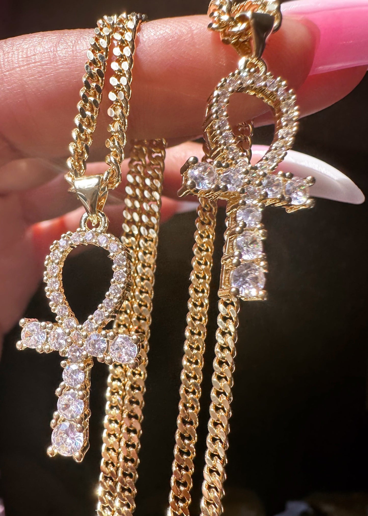 Ankh cuban link necklace