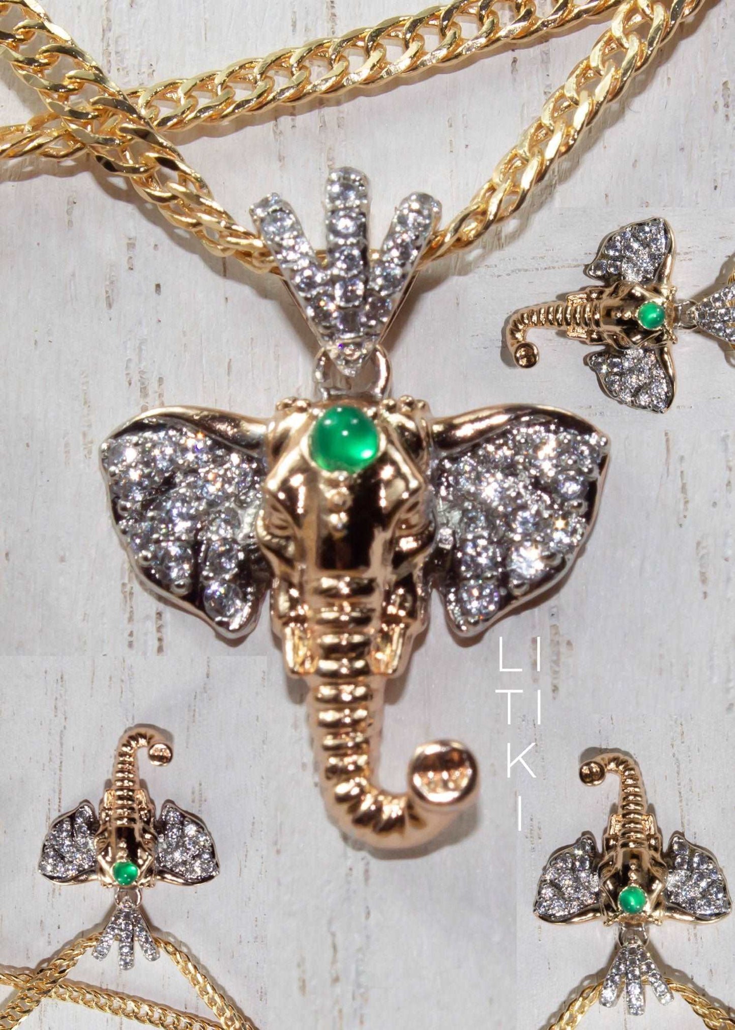 Elephant necklace, gold elephant necklace, elephant jade pendant, trunk pendants, gold elephant necklace, good luck jewelry, protection elephant necklace, elephant charm, african pendant, elephant earrings, African elephant, wakanda jewelry, litiki,