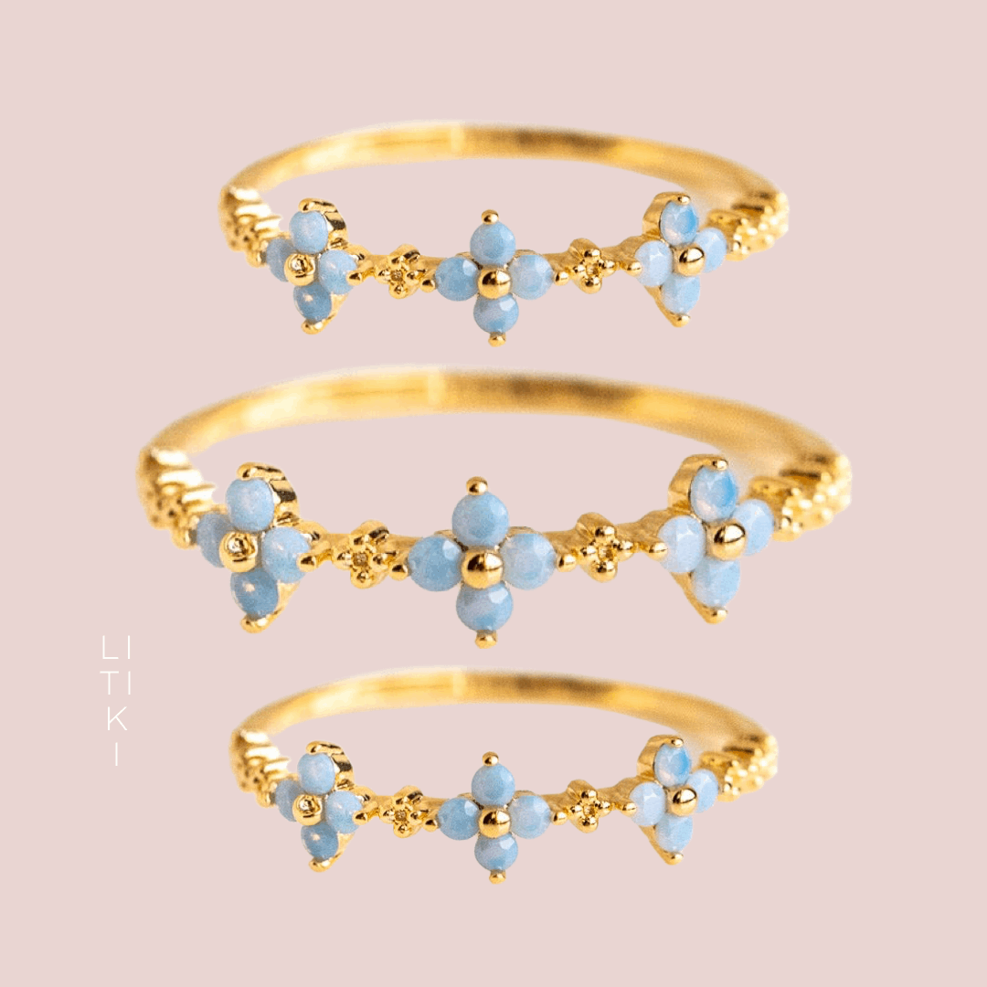Opalite flowers ring
