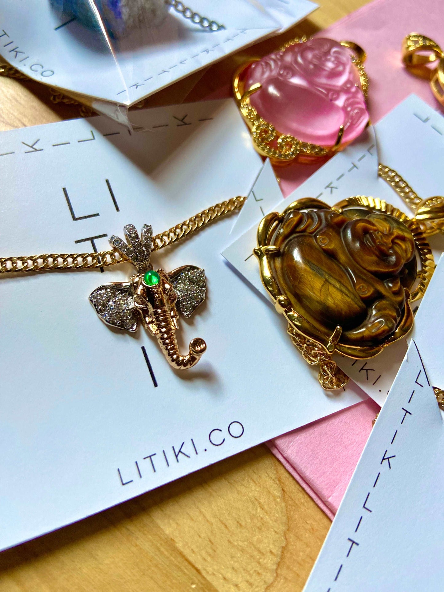 Elephant necklace, gold elephant necklace, elephant jade pendant, trunk pendants, gold elephant necklace, good luck jewelry, protection elephant necklace, elephant charm, african pendant, elephant earrings, African elephant, wakanda jewelry, litiki,