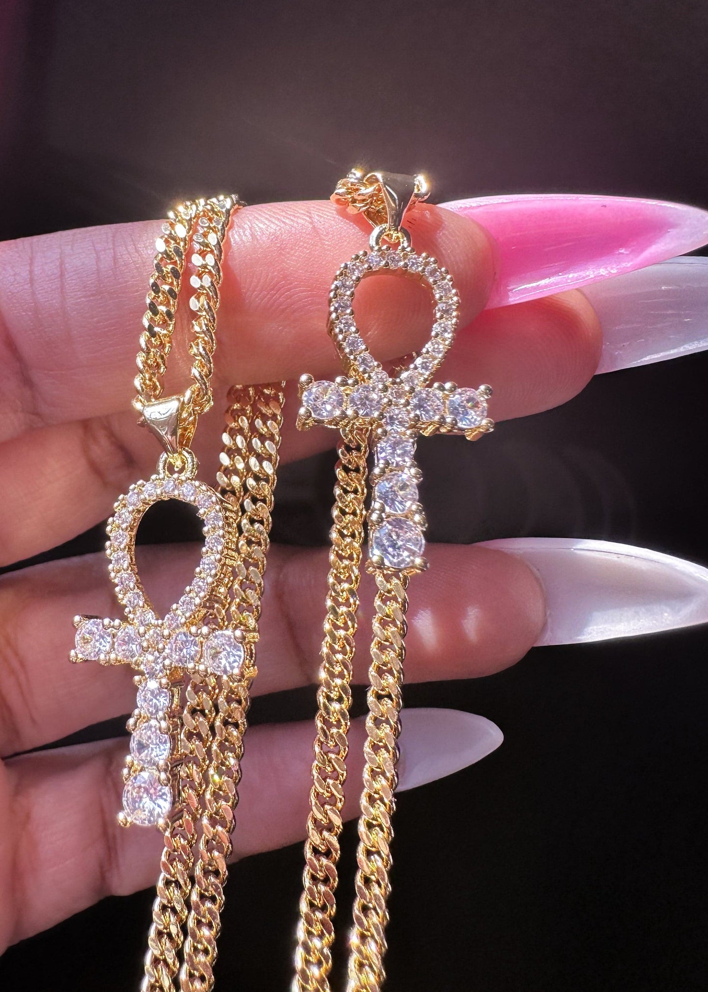 Ankh cuban link necklace