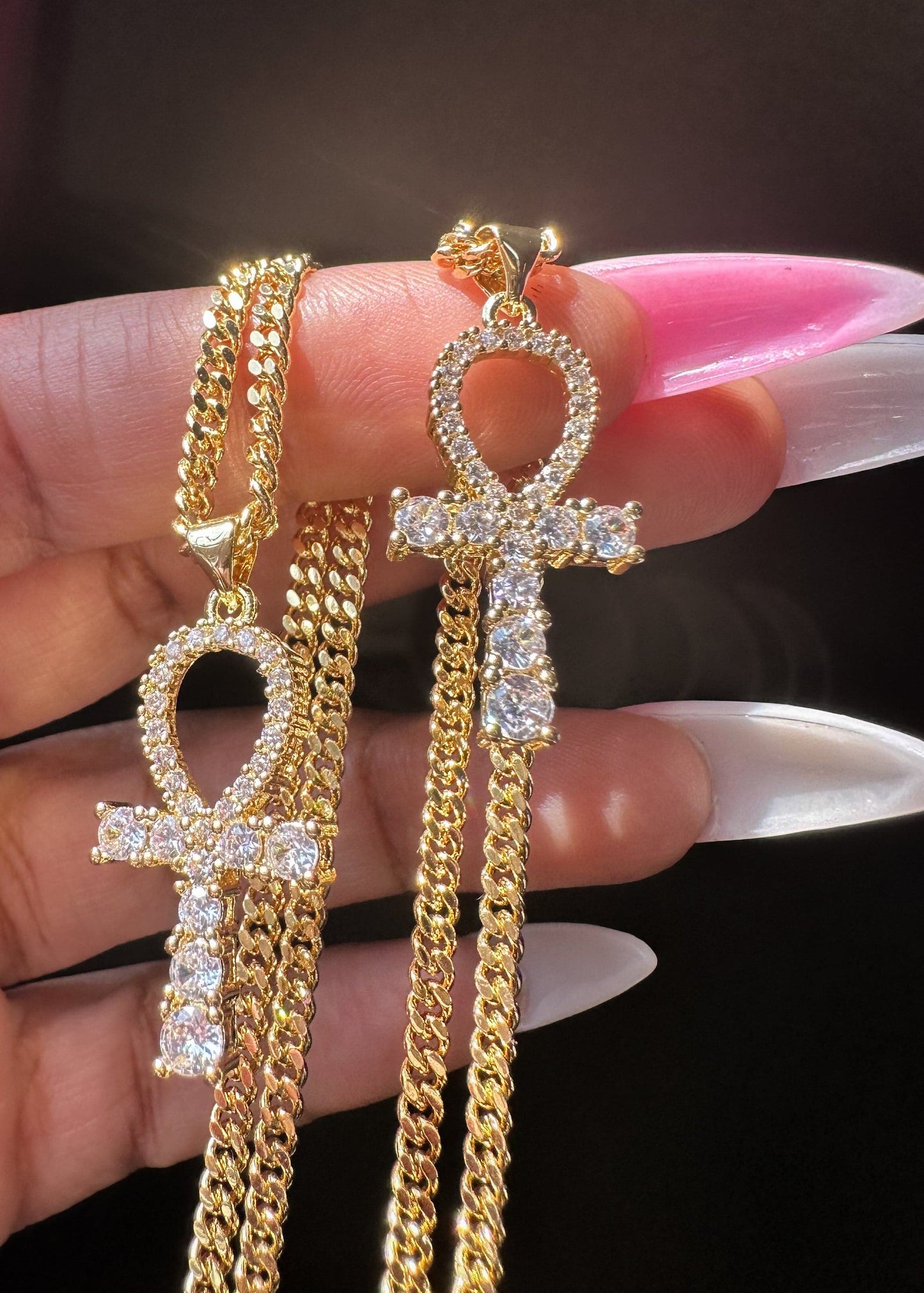 Ankh cuban link necklace