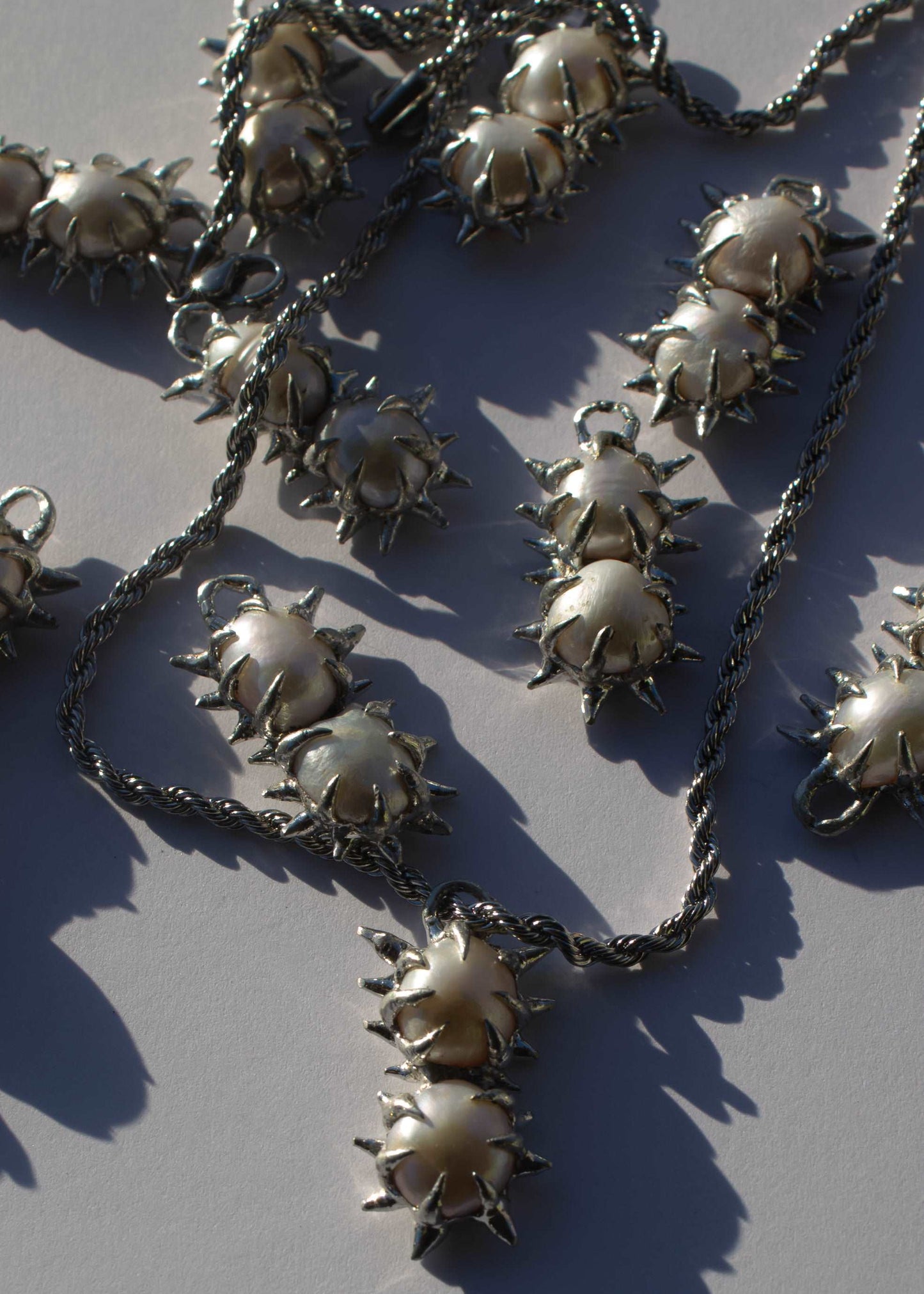 Classic spiked necklace, gothic collar, punk fashion, spiked jewelry, spiked pendent, spiky metal pearls crystal pendent, Beetlejuice jewelry, stainless steel grunge leather, gothic y2k jewelry, stainless steel grunge, cyberspace rockstar jewelry