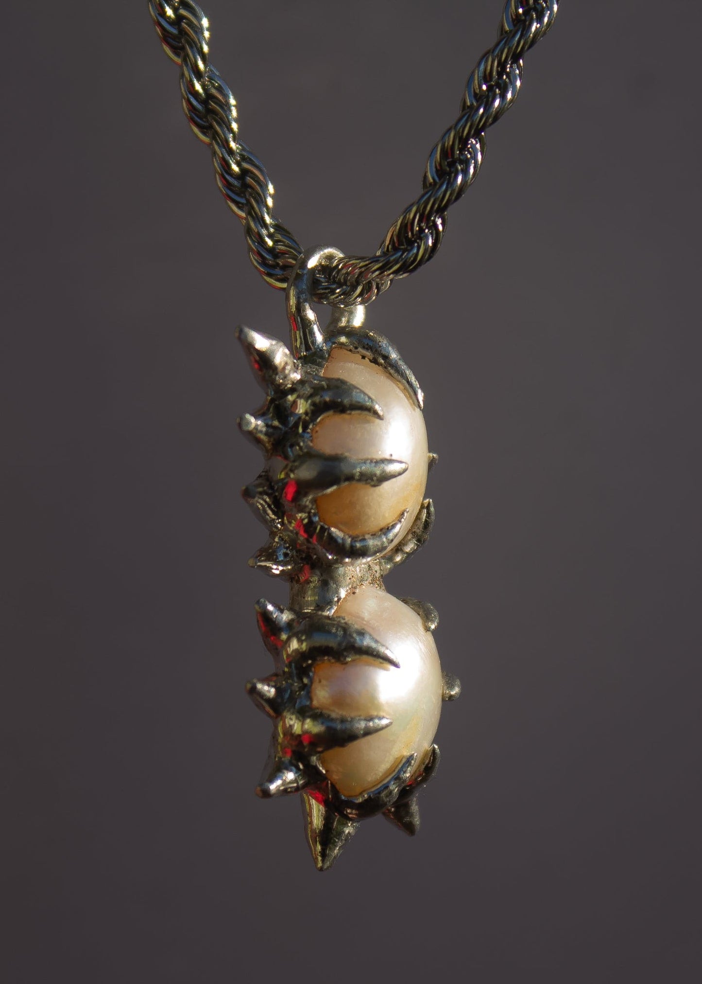 Classic spiked necklace, gothic collar, punk fashion, spiked jewelry, spiked pendent, spiky metal pearls crystal pendent, Beetlejuice jewelry, stainless steel grunge leather, gothic y2k jewelry, stainless steel grunge, cyberspace rockstar jewelry
