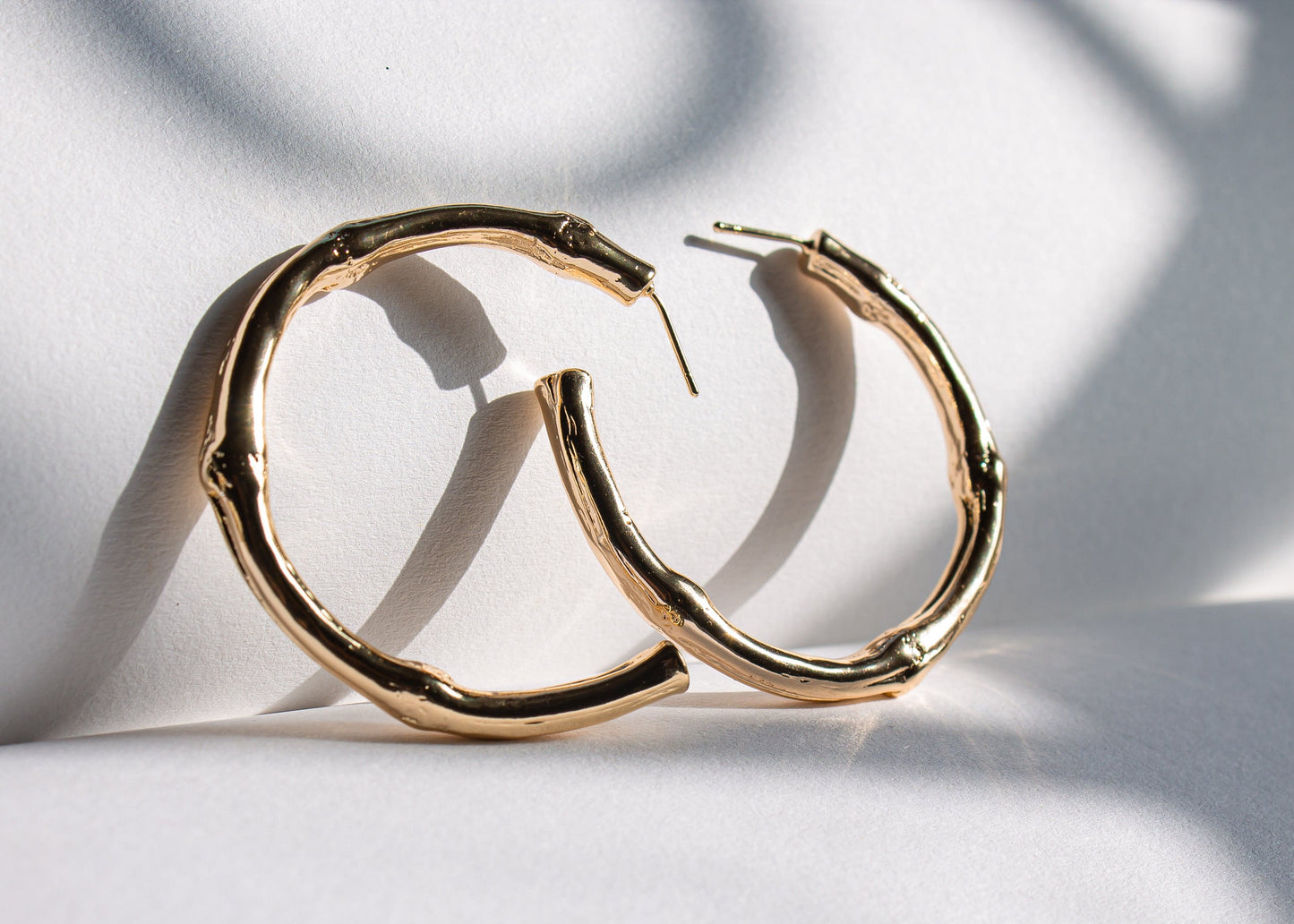 Gold Bamboo Hoops