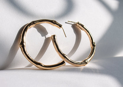 Gold Bamboo Hoops