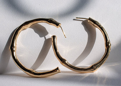 Gold Bamboo Hoops